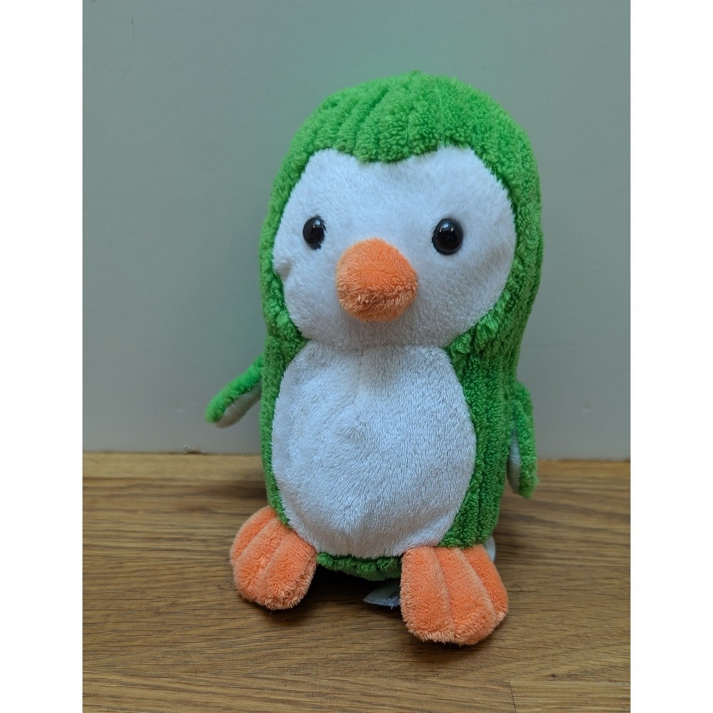 Animal Adventure Penguin Small Plush White Green Ribbed Stuffed Animal 2018